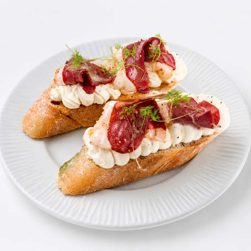 Tapas – kachna · crème fraîche